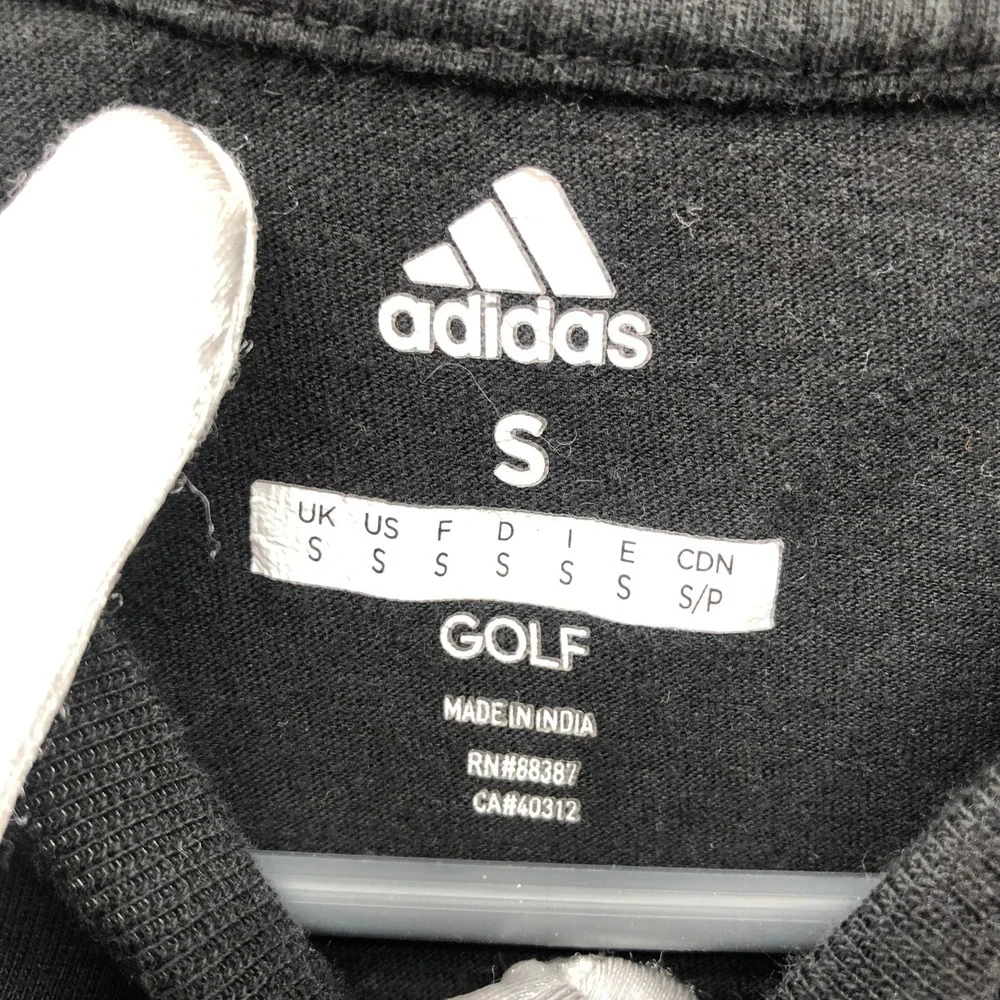 Adidas Golf Graphic Tee‎ Mens Small Black Logo Short Sleeve T Shirt Crew Cotton